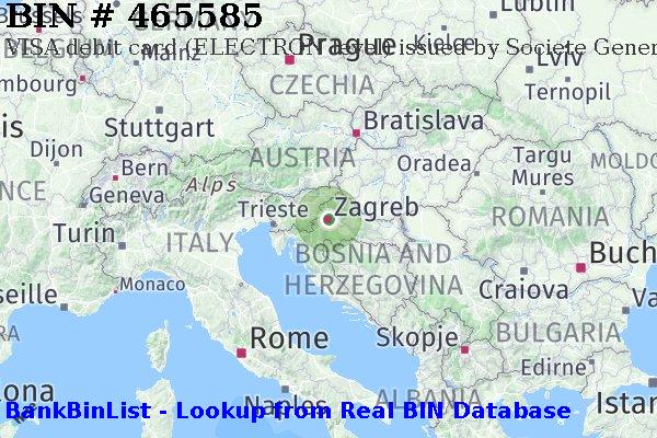 BIN 465585 VISA debit Croatia HR