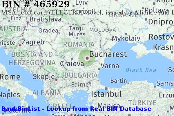 BIN 465929 VISA debit Romania RO