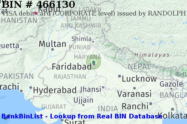 BIN 466130 VISA debit India IN