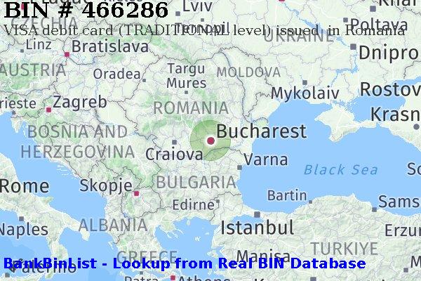 BIN 466286 VISA debit Romania RO