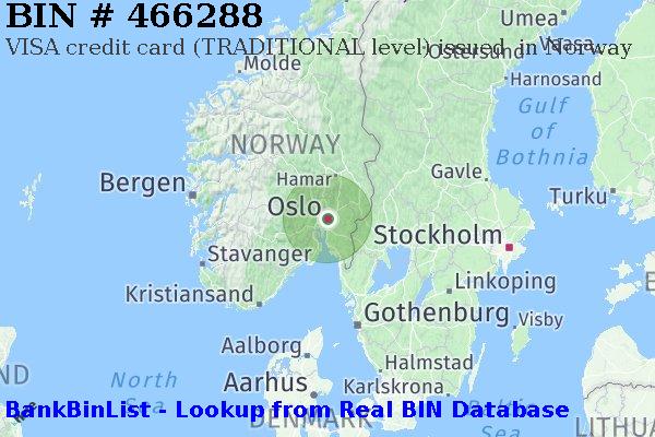 BIN 466288 VISA credit Norway NO