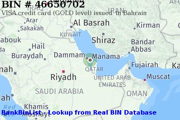 BIN 46650702 VISA credit Bahrain BH