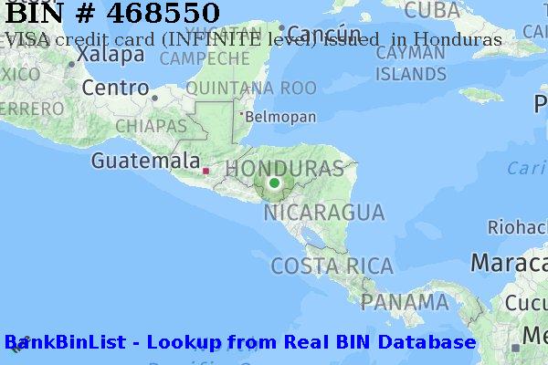 BIN 468550 VISA credit Honduras HN