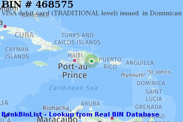BIN 468575 VISA debit Dominican Republic DO