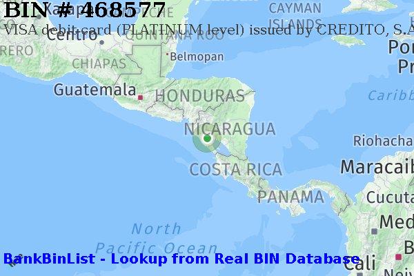 BIN 468577 VISA debit Nicaragua NI