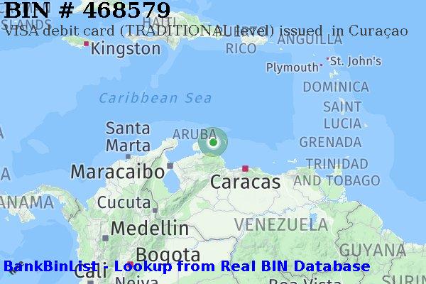 BIN 468579 VISA debit Curaçao CW