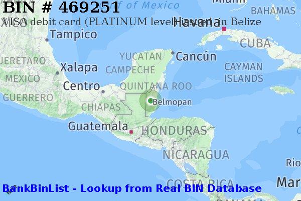 BIN 469251 VISA debit Belize BZ