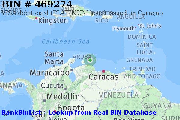 BIN 469274 VISA debit Curaçao CW