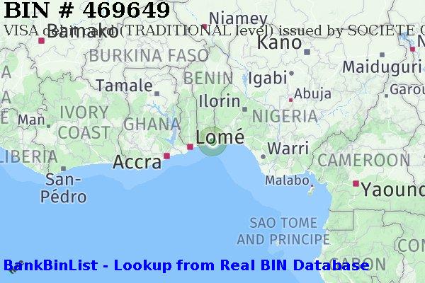 BIN 469649 VISA debit Benin BJ