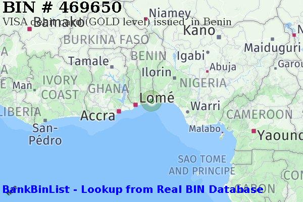 BIN 469650 VISA debit Benin BJ