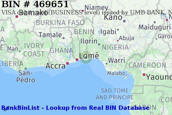 BIN 469651 VISA debit Benin BJ