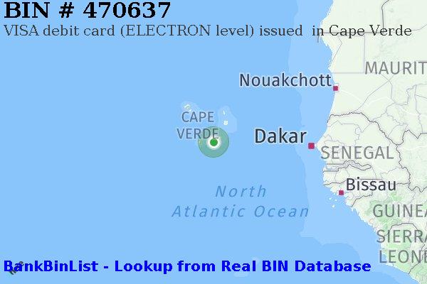 BIN 470637 VISA debit Cape Verde CV