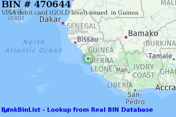 BIN 470644 VISA debit Guinea GN