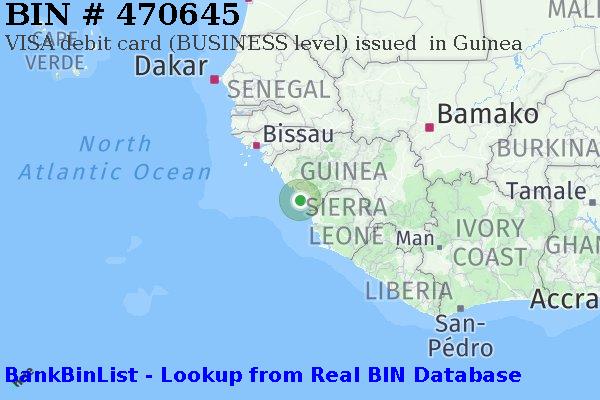 BIN 470645 VISA debit Guinea GN