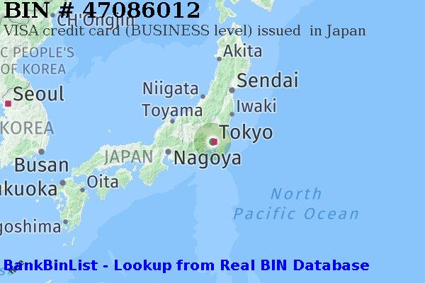 BIN 47086012 VISA credit Japan JP
