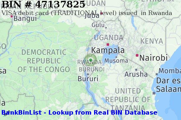 BIN 47137825 VISA debit Rwanda RW