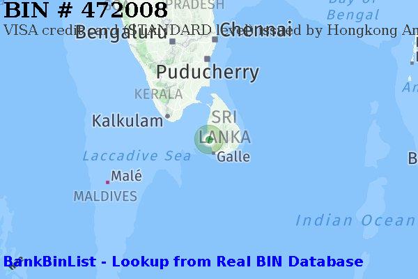 BIN 472008 VISA credit Sri Lanka LK