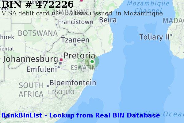 BIN 472226 VISA debit Mozambique MZ