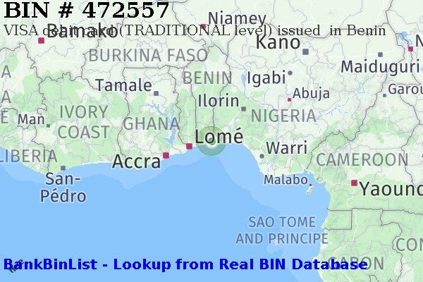 BIN 472557 VISA debit Benin BJ