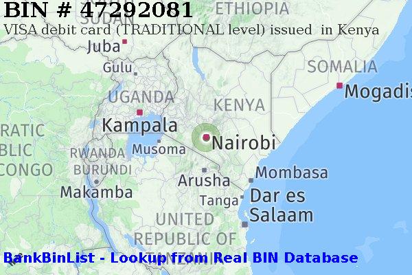 BIN 47292081 VISA debit Kenya KE