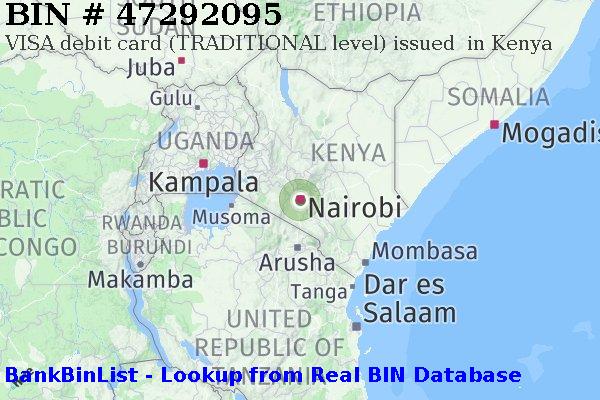 BIN 47292095 VISA debit Kenya KE