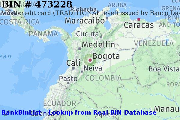 BIN 473228 VISA credit Colombia CO