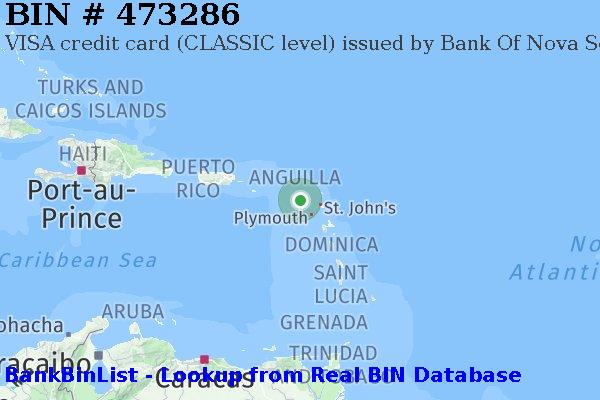 BIN 473286 VISA credit Saint Kitts and Nevis KN