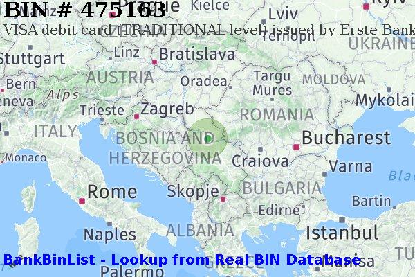 BIN 475163 VISA debit Serbia RS