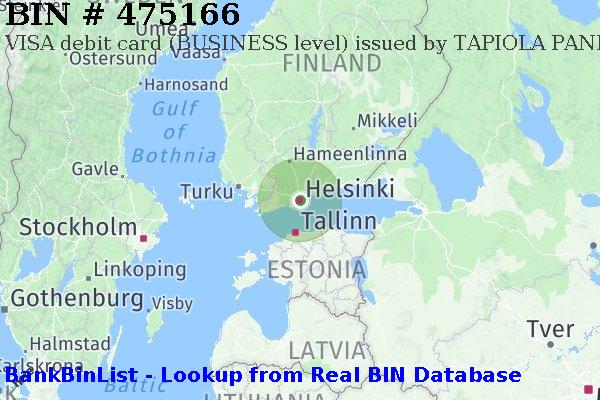 BIN 475166 VISA debit Finland FI