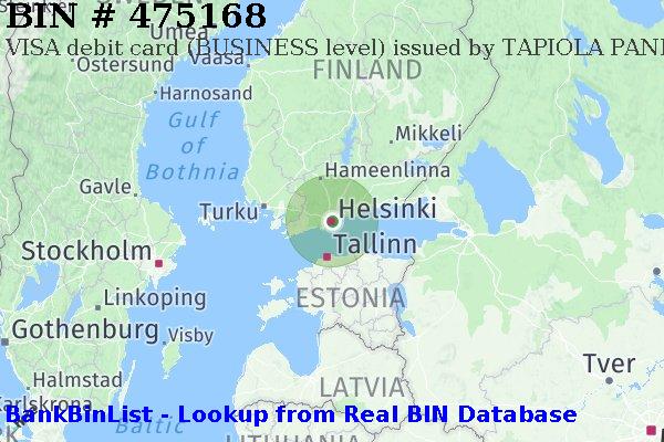 BIN 475168 VISA debit Finland FI