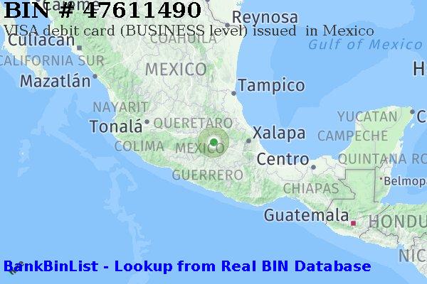 BIN 47611490 VISA debit Mexico MX