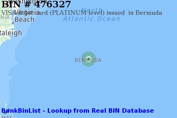 BIN 476327 VISA debit Bermuda BM