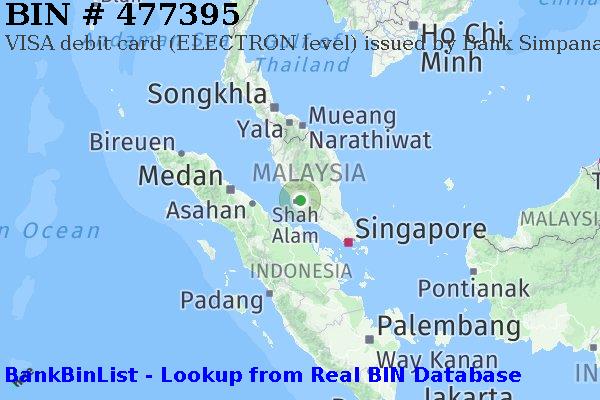 BIN 477395 VISA debit Malaysia MY