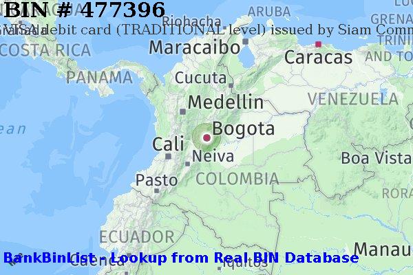 BIN 477396 VISA debit Colombia CO