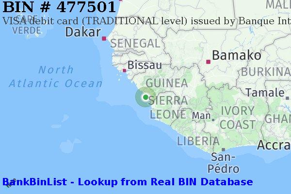 BIN 477501 VISA debit Guinea GN