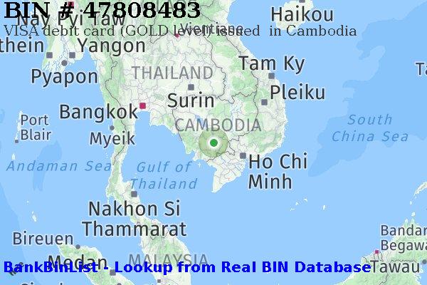 BIN 47808483 VISA debit Cambodia KH