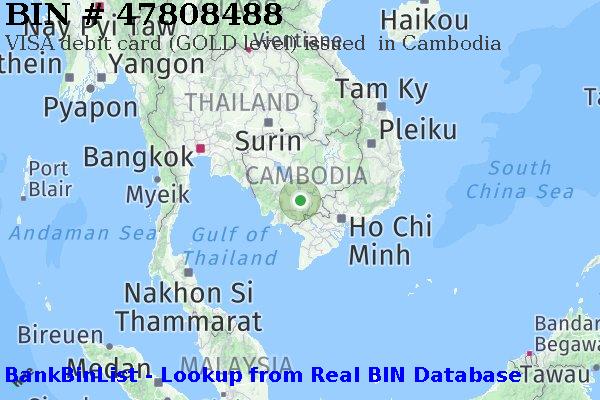 BIN 47808488 VISA debit Cambodia KH