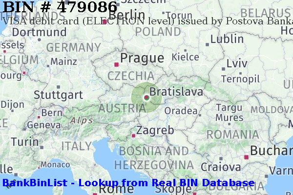 BIN 479086 VISA debit Slovakia (Slovak Republic) SK