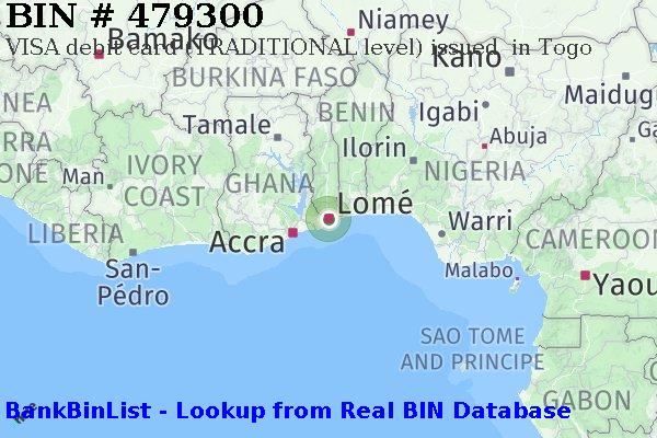 BIN 479300 VISA debit Togo TG