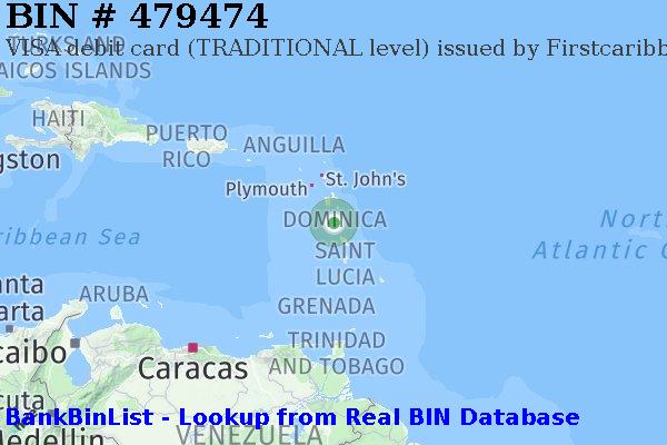 BIN 479474 VISA debit Dominica DM