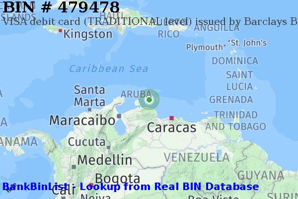 BIN 479478 VISA debit Curaçao CW