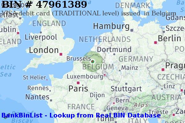 BIN 47961389 VISA debit Belgium BE