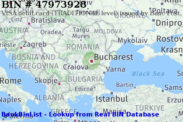 BIN 47973928 VISA debit Romania RO