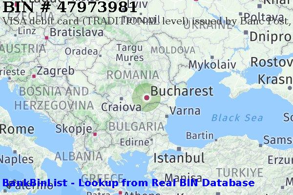 BIN 47973981 VISA debit Romania RO