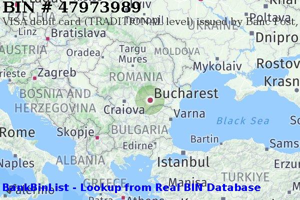 BIN 47973989 VISA debit Romania RO