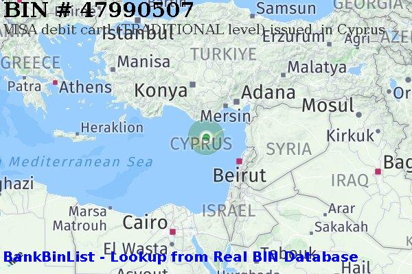BIN 47990507 VISA debit Cyprus CY