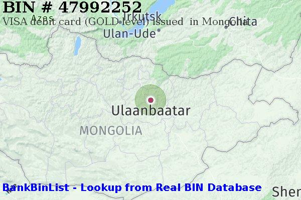 BIN 47992252 VISA debit Mongolia MN