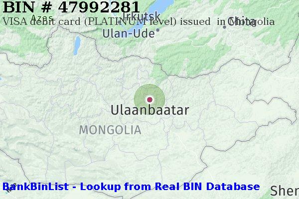 BIN 47992281 VISA debit Mongolia MN