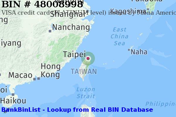 BIN 48008998 VISA credit Taiwan TW