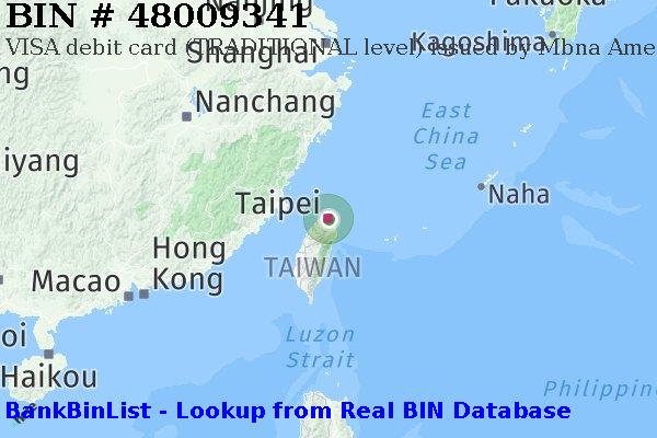 BIN 48009341 VISA debit Taiwan TW